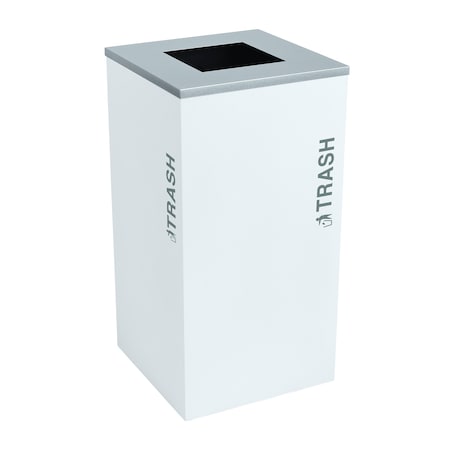 Ex-Cell Kaiser 24-Gal. Square Trash - Steel, White Gloss RC-KDSQ-T BT-WHT